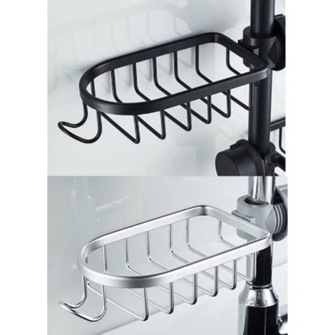 Etagère et rangement de douche-Lot de 2 Étagère Douche Sans Percage Inox, Étagère Salle de Bain Télescopique Inoxydable, Tab (1/4)