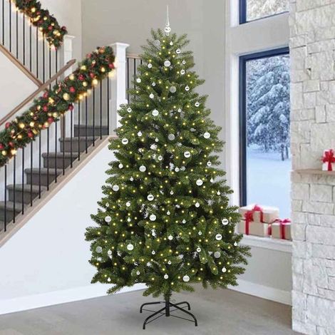 vidaXL Árbol de Navidad artificial 300 cm 300 LED Blanco Cálido Verde (1/4)