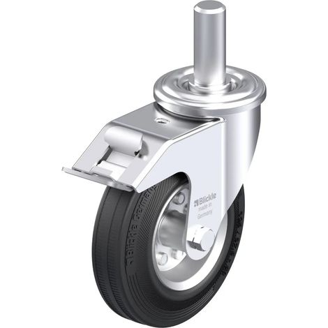 [NEUWERTIG] B-Ware Blickle Lenkrolle Bockrolle Stahlblech Gummirolle Rad Laufrolle Schwarz 125 Mm