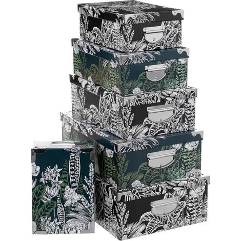 6 schachteln blackflora mehrfarbig metallecken - 5five