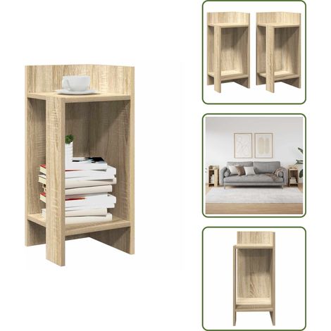 vidaXL Beistelltische 2 Stk. mit Ablage Sonoma-Eiche 25,5x27x60 cm (1/5)