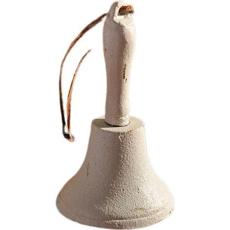 Sonnette en fer forgé vintage rustique américain, cloche décorative en détresse blanche pour porte, maison, jardin (1/2)