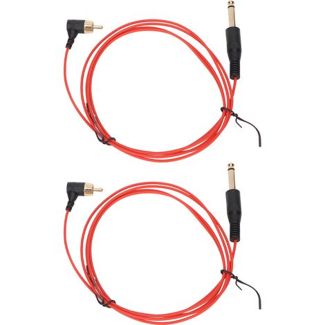 2 pièces de 1,8 m de coude RCA pour machine à tatouer, câble d'alimentation ultra-fin de 2,2 mm de diamètre extérieur, accessoire de tatouage, rouge. (1/5)