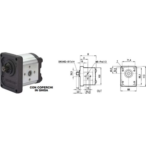 Pompa ad ingranaggi gruppo 2 versione standard albero scanalato pres. max 250bar - 81672