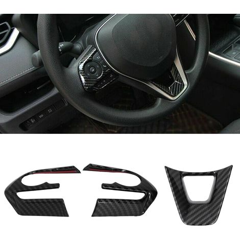 Fahrzeugmodifikation: Zierrahmen für das Lenkrad in Carbonfaser-Optik für Toyota RAV4 2019-2021. (1/5)