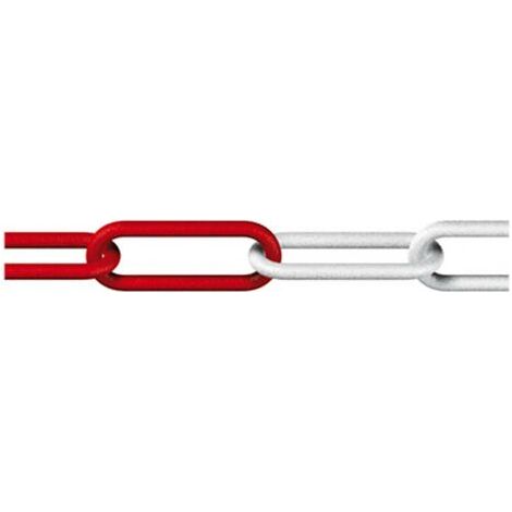 dörner + helmer 138201 Chaîne de signalisation rouge, blanc plastique 25 m (1/3)