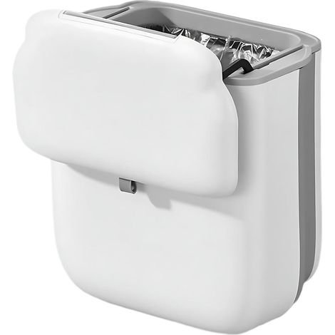 Foldable kitchen bin with lid, 9 litre bin that can be hung on a door or placed on a worktop, camping car accessories (1/5)