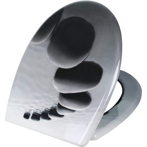 Abattant WC A Duroplast pierres noires