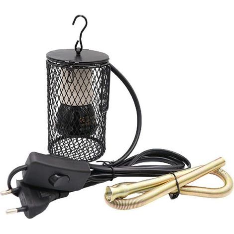 Reptiles Lampe chauffante en céramique avec Garde, éclairage de Chauffage Reptile Infrarouge Tortue/lézard/Serpent/Dragon Barbu 100W,-Muntra (1/4)