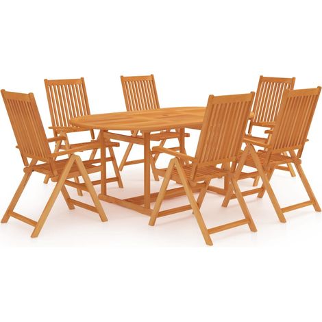 Salon de jardin 7 pcs Bois de teck massif 6 (1/5)
