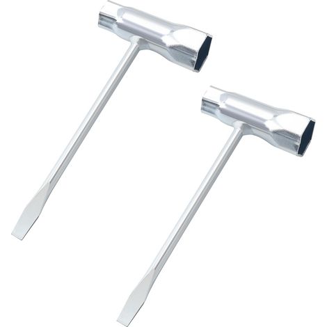 2 Pièces 13x19 mm Combinée à Clé Tronçonneuse Tournevis Plat, Clé en T Scies à Chaîne, pour Tronçonneuse Bougie D'allumage (1/5)
