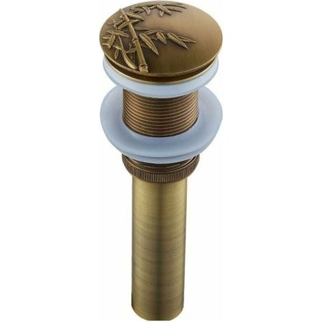 VURAHOME - Bonde de Vidage Lavabo Automatique Push Open pour Lavabo ,Bouchon de vidage en Laiton Antique Clic-clac Pop-up Sans Trop-plein ,Système de Vidage Accessoire de Salle de Bain Universel, (1/4)