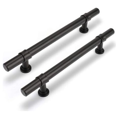 Schwarze Badezimmerschrankgriffe, 2er-Set, 160 mm, moderne minimalistische Schranktürgriffe