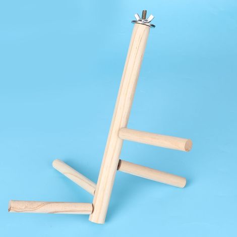 Support en bois pour cage à oiseaux, perchoir pour perroquets, perruches, inséparables, calopsittes, etc. (1/5)