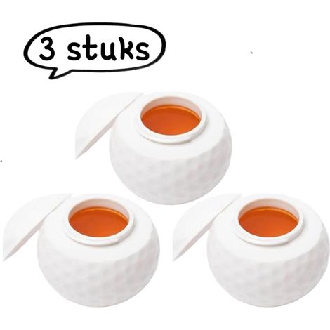 Set de 3 verres à vin en forme de balle de golf, créatifs et faciles à nettoyer, dimensions 4,8 x 4,8 x 4,8 cm, blanc (1/5)