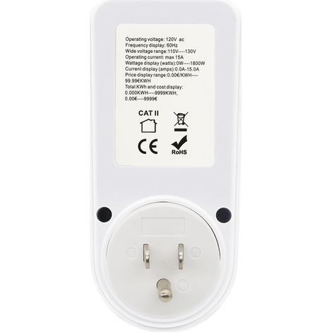 Medidor de consumo de energía, comprobador de vatios de energía, monitor de análisis de consumo, CA 110V130V (1/5)