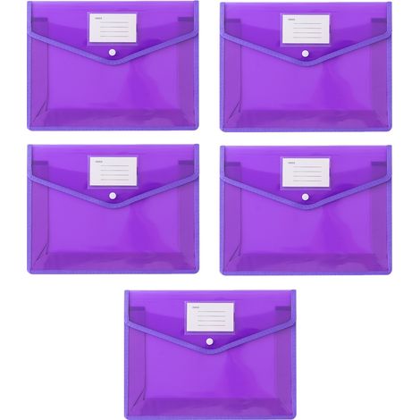 Dossier Plastique Transparent Avec Fermoir - Format Lettre A4 - 5 Pièces (1/5)
