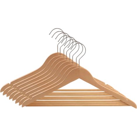 Cintre en bois massif antidérapant, cintre d'hôtel en bois sans couture, pince à pantalon, support à vêtements, cintre rétro pour vêtements d'enfants (1/5)