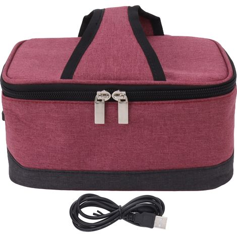 Sac isotherme chauffant USB portable, contenant alimentaire chauffant électrique, sac de maintien à température constante pour vin rouge en extérieur (1/5)