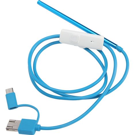 Lot de 3 Cure-Oreilles Visuels avec Lampe LED, Cuillère Longue en Acier Inoxydable, Outil d’Inspection Endoscopique pour Nettoyage du Cérumen, Bleu (1/5)