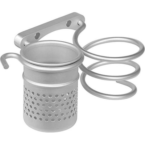 Support sèche-Cheveux Porte-séchoir en Aluminium Multifonctionnel Organisateur pour Salle de Bains (1/5)