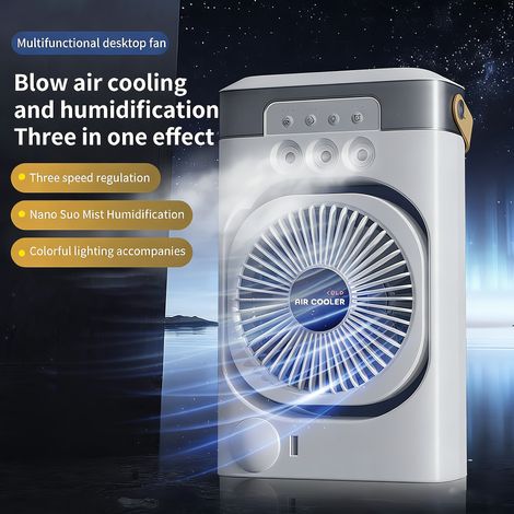 3-in-1 Tischventilator mit Sprühnebel und Luftbefeuchtung, 3 Modi, 120° Oszillation, USB Kühlventilator für Zuhause und Büro (1/5)