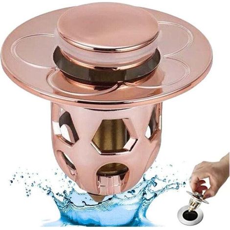 Bouchon de lavabo, Pop up Bouchon de vidage Universel, Bouchon de vidage pour lavabo à Poser avec Tamis Anti-Clogging, pour Entre Salle de Bain Cuisine lavabo Accessoire de vidage (1/4)