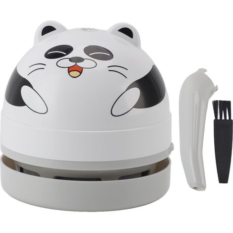 Aspirateur de bureau avec buse, brosse de nettoyage, Mini aspirateur de poussière de Table Portable pour miettes d'ordinateur et de voiture Panda. (1/5)