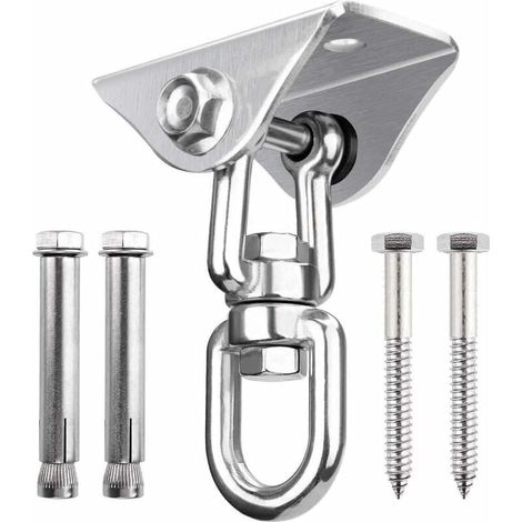 Swing Chair, Stainless Steel Rotatable Hammock Swing Hanger Hook Fixed Plate Hanging Chair Kit Accessory (1/4)