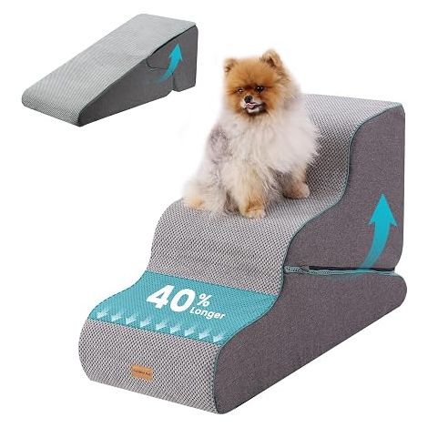 Dog Stairs 3 Steps, Grey-Large (1/5)
