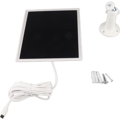 Ortviai Panneau Solaire 10 W pour Caméra de Sécurité – Sortie USB-C 5 V, Étanche IP65, Support 360°, Câble 3 m (1/5)