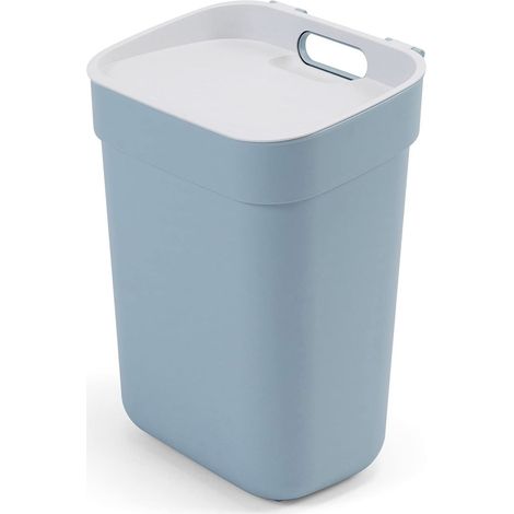 CURVER Ready To Collect 10L Cubo de Basura de clasificación de 10 l, Ideal para Debajo del Fregadero, con Soporte Pared o Puerta, Cocina, Cuarto de baño, lavadero, 100% Reciclado, Color Azul