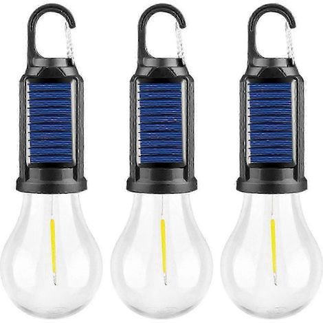 [RM]Lampe de camping LED rechargeable USB à énergie solaire avec lumière blanche chaude, lampe de tente suspendue pour activités de plein air (lot de 3)-AquaForge (1/5)