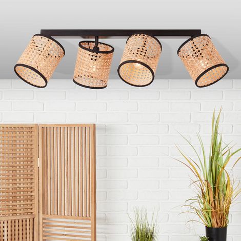 BRILLIANT Lampe, Wiley Spotbalken 4flg holz hell/schwarz, 4x D45, E14, 42W, Köpfe schwenkbar (1/4)