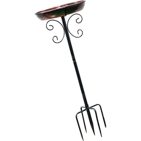 Piquet de bain d'oiseaux en métal pour terrasses et jardins avec une mangeoire décorative unique pour l'extérieur (1/5)
