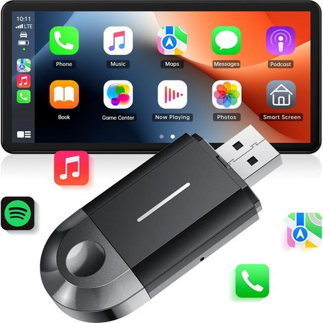 2-in-1-Wireless-Android-Auto-CarPlay-Adapter mit USB-C/A, Plug & Play, reibungslose und stabile Verbindung, keine Latenz, kompatibel mit iOS 10+/Android 11+ und 2016+ Autos