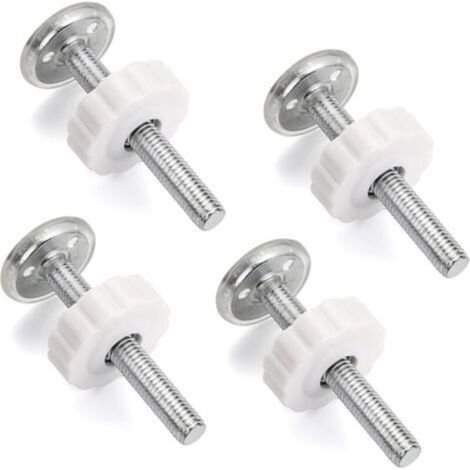 Adaptateur de porte M10, 4 pièces, tige filetée, accessoires de porte à pression, kit de boulons de montage pour rampe d'escalier/chatière, blanc (1/4)
