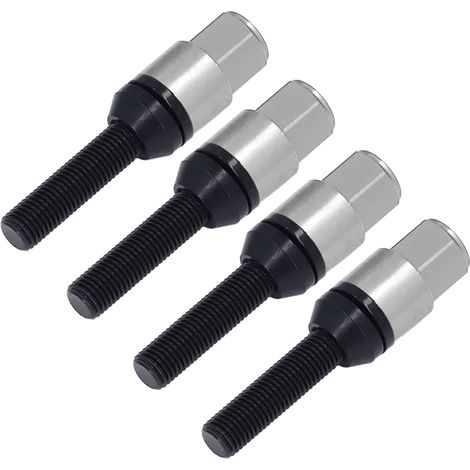 Lot de 20 boulons de roue coniques en alliage d'aluminium M12x1,5 avec capuchon couleur titane (1/5)