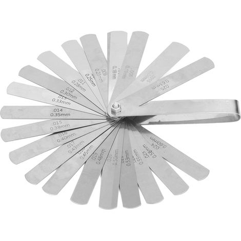 Jauge de mesure 26 lames en acier inoxydable 0.04‑0.63mm pour contrôle de jeu et épaisseur (1/5)