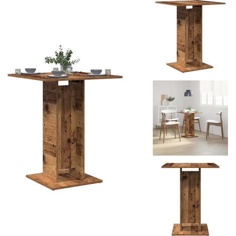 Table de bistro vieux bois 60x60x75 cm bois d'ingénierie - Table De Bistrot - Tables De Bistrot - Table - Table Basse (1/5)