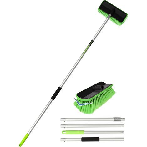 1 Brosse Lavage Voiture, Tête PBT Forme V, Manche 153cm Aluminium, Nettoyage SUV Toit Fenêtre (1/5)