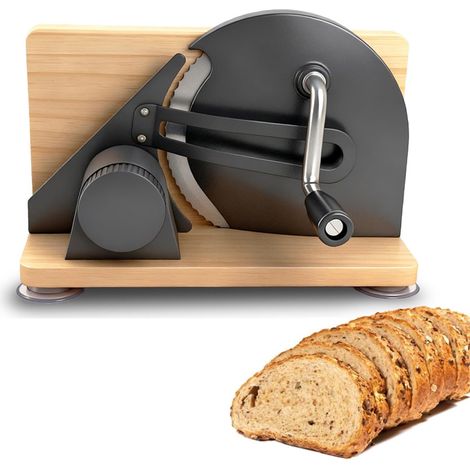 Manual Bread Maker (Foldable), Stainless Steel 304 Universal Slicer with Graduation, Adjustable Slice Thickness for Cheese, Bread and Vegetables (1/5)
