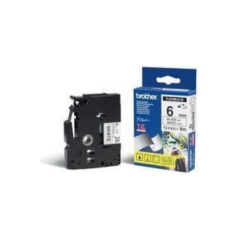 BROTHER Cinta laminada Blanco / negro (Flexibles) 6mm (1/5)