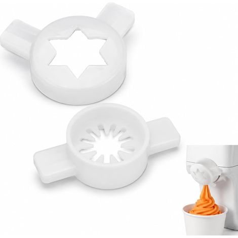 2 Pieces Nozzles for Ice Cream Makers Decorative Spare Tips Replacement Caps for Ice Cream Makers Accessories Reliable Nozzles (1/5)
