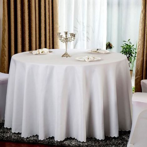 Nappe de table - Blanche - 240 cm - Antitache - Extérieur (1/3)
