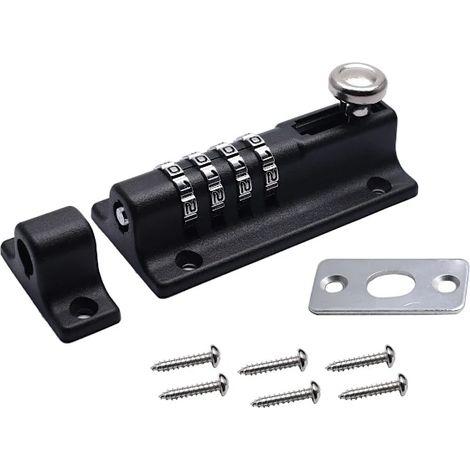 Cadenas de sécurité à pêne coulissant sans clé à 4 chiffres avec vis, Amtech (1/5)