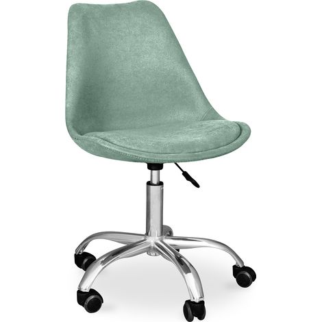 Chaise de bureau rembourrée - avec roulettes - Tulip Bleu pastel