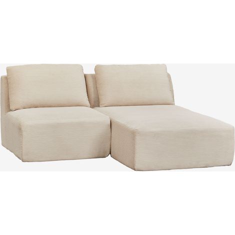 Divano componibile chaise longue destro 2 pezzi in velluto a coste sottovuoto Temple SKLUM            