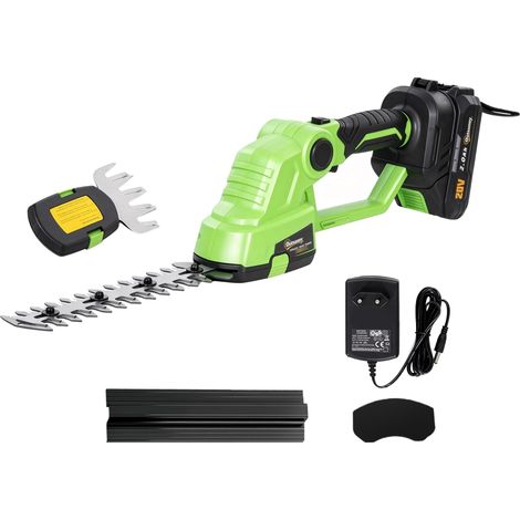 Taille-haie sans fil 2 en 1, taille-haie et arbustes électrique avec longueur de coupe de 20/10 cm, chargeur inclus (1/5)
