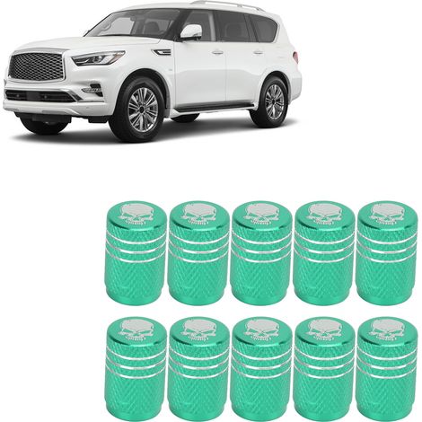 Totenkopfförmige Autoreifenventilkappe (10er-Packung) Grün (1/5)